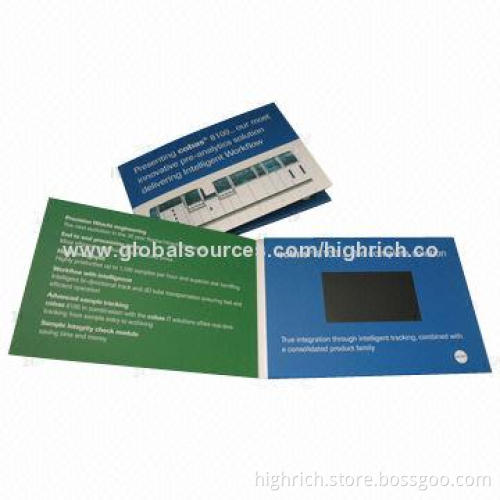 4.3-inch LCD Video Brochure with USB for Recharging and Video Uploading